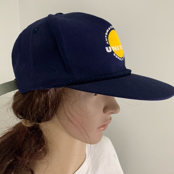 Vintage 80s United Automatic Heating Advertising Trucker Rope Strapback … - Picture 2 of 10